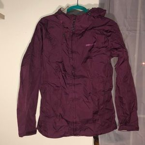 Purple Patagonia rain jacket